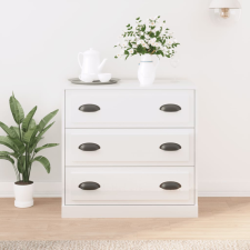 vidaXL magasfényű fehér szerelt fa tálalószekrény 70x35,5x67,5 cm bútor