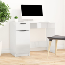 vidaXL magasfényű fehér színű szerelt fa íróasztal 100 x 50 x 75 cm íróasztal