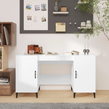 vidaXL magasfényű fehér színű szerelt fa íróasztal 140 x 50 x 75 cm íróasztal