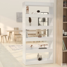 vidaXL Magasfényű fehér térelválasztó könyvszekrény 80x30x166 cm bútor