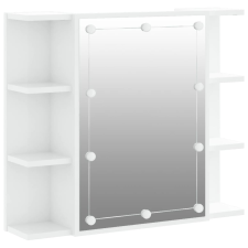 vidaXL magasfényű fehér tükrös szekrény LED-ekkel 70 x 16,5 x 60 cm (808879) fürdőszoba bútor