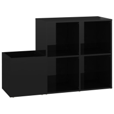 vidaXL magasfényű fekete előszobai cipősszekrény 105 x 35,5 x 70 cm (808258) bútor