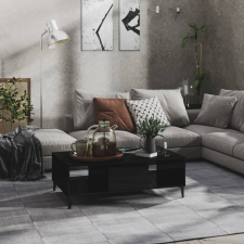 vidaXL magasfényű fekete forgácslap dohányzóasztal 103,5 x 60 x 35 cm bútor