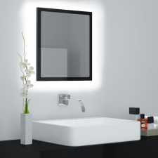 vidaXL magasfényű fekete LED-es fürdőszobai tükör 40 x 8,5 x 37 cm fürdőszoba kiegészítő