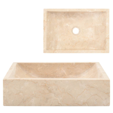 vidaXL magasfényű krémszínű márvány mosdókagyló 45 x 30 x 12 cm (142773) szaniter