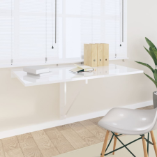 vidaXL Magasfényűfehér szerelt fa összecsukható fali asztal100x60x56cm bútor