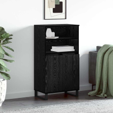 vidaXL Magasfiú polcokkal tárolóval ajtóval Fekete 60 x 36 x 110 cm Faanyag bútor