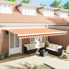 vidaXL Manuális Behúzható Napernyő Sárga és Narancs 500x300 cm kerti bútor