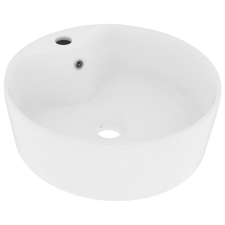 vidaXL matt fehér luxus kerámia mosdókagyló túlfolyóval 36 x 13 cm (147031) szaniter