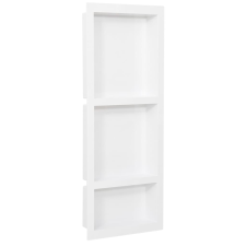 vidaXL matt fehér zuhanyfal-mélyedés 3 rekesszel 41 x 99 x 9 cm kád, zuhanykabin