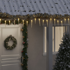 vidaXL meleg fehér akril PVC karácsonyi jégcsaplámpa 100 LED-del 10 m karácsonyi dekoráció