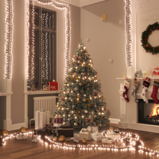 vidaXL meleg fehér fényű fürtös PVC LED-szalag 1000 LED-del 11 m karácsonyfa izzósor