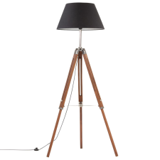 vidaXL mézbarna-fekete háromlábú tömör tíkfa állólámpa 141 cm (288079) világítás