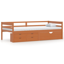 vidaXL mézbarna fenyőfa ágykeret fiókokkal és szekrénnyel 90 x 200 cm (322058) ágy és ágykellék