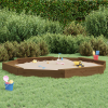 vidaXL mézbarna nyolcszög alakú tömör fenyőfa homokozó ülésekkel