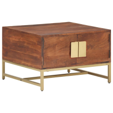 vidaXL mézbarna tömör akácfa dohányzóasztal 67 x 67 x 45 cm bútor