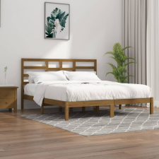 vidaXL mézbarna tömör fa ágykeret 200 x 200 cm ágy és ágykellék