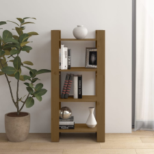 vidaXL mézbarna tömör fa könyvszekrény/térelválasztó 60 x 35 x 125 cm bútor