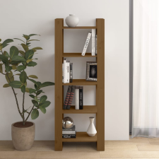 vidaXL mézbarna tömör fa könyvszekrény/térelválasztó 60 x 35 x 160 cm bútor