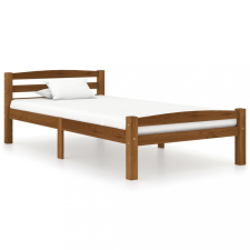 vidaXL Mézbarna tömör fenyőfa ágykeret 100 x 200 cm ágy és ágykellék