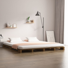 vidaXL mézbarna tömör fenyőfa ágykeret 120 x 200 cm ágy és ágykellék