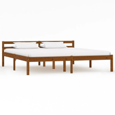 vidaXL Mézbarna tömör fenyőfa ágykeret 160 x 200 cm ágy és ágykellék