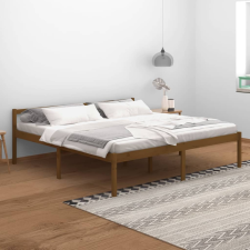 vidaXL mézbarna tömör fenyőfa ágykeret 200 x 200 cm ágy és ágykellék