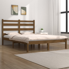 vidaXL mézbarna tömör fenyőfa ágykeret 200 x 200 cm ágy és ágykellék