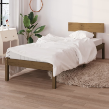 vidaXL mézbarna tömör fenyőfa ágykeret 90 x 190 cm (UK Single) ágy és ágykellék