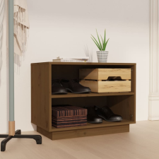 vidaXL mézbarna tömör fenyőfa cipősszekrény 60 x 34 x 45 cm bútor