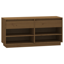 vidaXL mézbarna tömör fenyőfa cipőszekrény 110 x 34 x 52 cm (814447) bútor