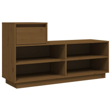 vidaXL mézbarna tömör fenyőfa cipőszekrény 110 x 34 x 61 cm (814452) bútor
