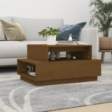 vidaXL mézbarna tömör fenyőfa dohányzóasztal 80x55x40,5 cm bútor