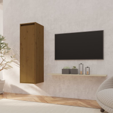 vidaXL mézbarna tömör fenyőfa faliszekrény 30 x 30 x 100 cm bútor