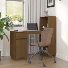 vidaXL mézbarna tömör fenyőfa íróasztal 110x53x117 cm íróasztal