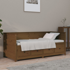 vidaXL Mézbarna tömör fenyőfa kanapéágy 75 x 190 cm ágy és ágykellék
