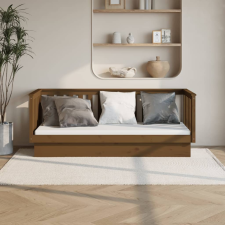 vidaXL mézbarna tömör fenyőfa kanapéágy 90 x 190 cm ágy és ágykellék