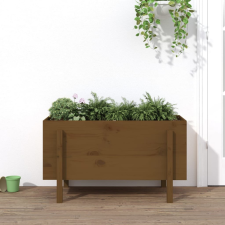 vidaXL mézbarna tömör fenyőfa kerti magaságyás 101 x 50 x 57 cm kerti tárolás