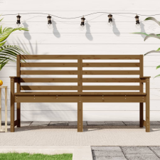 vidaXL mézbarna tömör fenyőfa kerti pad 159,5x48x91,5 cm kerti bútor
