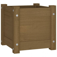 vidaXL Mézbarna tömör fenyőfa kerti virágtartó 31 x 31 x 31 cm kerti dekoráció