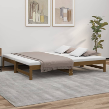 vidaXL mézbarna tömör fenyőfa kihúzható kanapéágy 2x(75x190) cm ágy és ágykellék