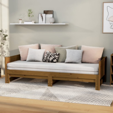 vidaXL mézbarna tömör fenyőfa kihúzható kanapéágy 2x(80x200) cm bútor