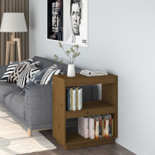 vidaXL mézbarna tömör fenyőfa könyvszekrény 60 x 35 x 71 cm bútor