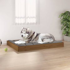 vidaXL mézbarna tömör fenyőfa kutyaágy 101,5x74x9 cm szállítóbox, fekhely kutyáknak