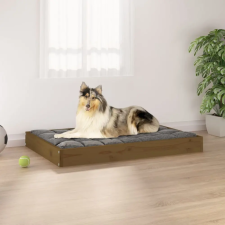 vidaXL Mézbarna tömör fenyőfa kutyaágy 91,5x64x9 cm szállítóbox, fekhely kutyáknak