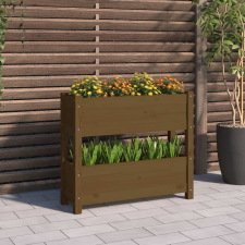 vidaXL mézbarna tömör fenyőfa növénytartó 77x25x66 cm bútor
