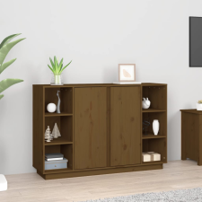 vidaXL mézbarna tömör fenyőfa tálalószekrény 120x35x80 cm bútor