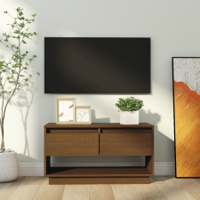 vidaXL mézbarna tömör fenyőfa TV-szekrény 74 x 34 x 40 cm bútor