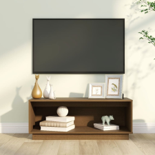 vidaXL mézbarna tömör fenyőfa TV-szekrény 90x35x35 cm bútor