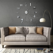 vidaXL Modern küllemű ezüstszínű 3D falióra, 100 cm XXL méret (50636) falióra